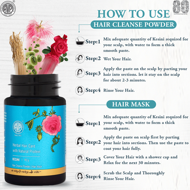Kesini Ayurvedic Herbal Hair Cleanser Cum Hair Mask, Chemical Free, Goodness Of 7 Herbs image 6