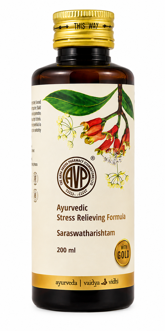 Saraswatharishtam 200 ML | Stress Relief & Emotional Balance | Ashwagandha and Brahmi