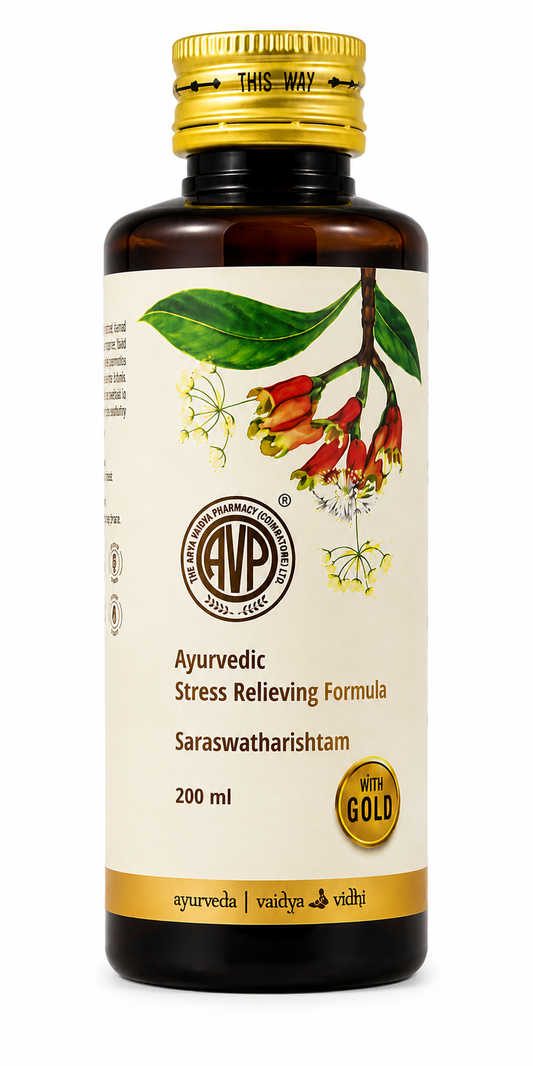 Saraswatharishtam 200 ML | Stress Relief & Emotional Balance | Ashwagandha and Brahmi
