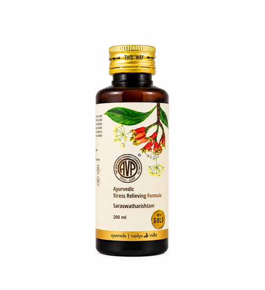 Saraswatharishtam 200 ML | Stress Relief & Emotional Balance | Ashwagandha and Brahmi
